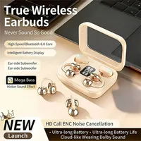 Écouteurs Bluetooth OWS à clipser pour couples, son HiFi, sport et voyage, avec affichage numérique de l'indicateur de batterie