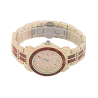 Montres Seiko de luxe personnalisées à quartz analogique avec cadran en bois, verre coloré et résistant à l'eau, 42mm, dernières tendances