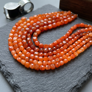 Cuentas de Piedra Naranja Facetadas de 7-8MM para la Elaboración de Collares - Product Image 3
