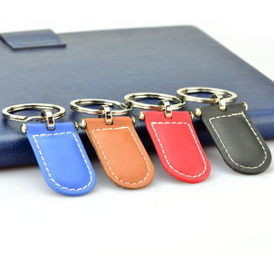 OEM奢华牛皮真皮登山扣钥匙扣定制雕刻复古空白钥匙扣高级促销产品 - Product Image 5