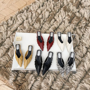 Mules décontractées à bout pointu et fermé, plissées, à enfiler, pour femmes, QuiteS Summer Outdoor - Product Image 3