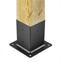 Support triangulaire simple face en acier inoxydable industriel 4x4, épaisseur 2mm, thermolaqué pour poutres en bois traitées thermiquement, gazebo DIY