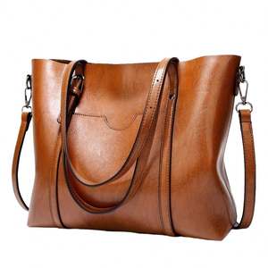 Sac fourre-tout de grande capacité de 16 pouces, sac à bandoulière en cuir PU de qualité, sac à main tendance pour femmes, rétro, 42X24X12 cm, prix d'usine bas, vente en gros - Product Image 4