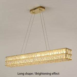 Lámpara de Araña <span class=keywords><strong>Rectangular</strong></span> de Cristal, Lámpara Colgante de Techo para Comedor, Lámpara de Araña <span class=keywords><strong>LED</strong></span> Dorada para Isla de <span class=keywords><strong>Cocina</strong></span> - Product Image 6