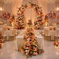 Arche florale moderne faite à la main avec fleurs artificielles réalistes pour mariage, remise de diplôme, Noël, automne, Saint-Valentin