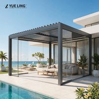 Pergola à toit à lames orientables en aluminium, taille personnalisable, pour les constructeurs et les entrepreneurs, pergola pour patio extérieur, résistante au soleil et à la pluie
