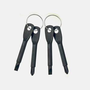 Porte-clés multi-outils en alliage de zinc, jeu de tournevis EDC, étanche, pour le tourisme, la randonnée, les voyages, outil de poche pour l'extérieur, argent, noir - Product Image 1
