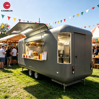 Cocina Móvil Comercial de Acero Inoxidable Cogsun con Ventanas Plegables y Camión con Campana Extractora