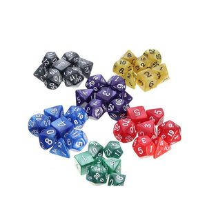 En gros personnalisé transparent étoilé double couleur dés avec paillettes dorées jeu MDN dés polyédriques - Product Image 2