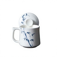 Tasse à thé en céramique avec couvercle, grande capacité, nouveau style chinois, infuseur à thé, tasse de préparation, Tangshan, coffret cadeau de bureau, cadeau d'entreprise