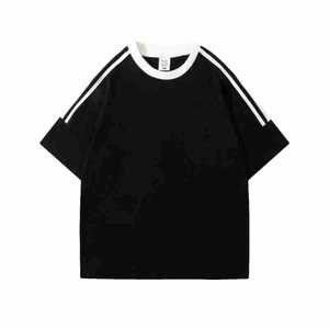 เสื้อยืดสีดำสำหรับผู้ชายเสื้อยืดผ้าฝ้าย100% คุณภาพสูงสไตล์สตรีทแวร์โอเวอร์ไซส์เข้ารูป210gsm ออกแบบได้ตามที่ต้องการ3D ล่าสุด - Product Image 6