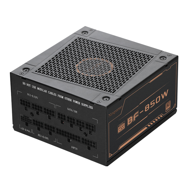 Nexpanse 80PLUS Bronze 850W ATX Power Supply with Black Fan 120mm and 3-Year Warranty for Desktop & Server Use in Stock
