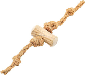 Eco-Friendly Natural Coffee Wood Stick with Durable Coconut Fiber <b>Rope</b> Chew Toy for Dogs Healthy Dental Cleaning Pet Supplies - Product Image 3