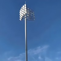 Poteau de signalisation aéroportuaire OEM personnalisé de 18m-20m, galvanisé à chaud, avec projecteur LED 300W pour éclairage de piste et de zone d'attente