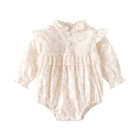 Combinaison en coton pour bébé fille nouveau-né Printemps 2024 Triangle Climb Climbing Clothing