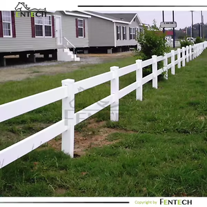 Fentech fabrique des panneaux de clôture pour chevaux en <span class=keywords><strong>PVC</strong></span> de haute qualité, résistants aux UV, blancs, en vinyle, à 2 rails, poteaux de clôture pour ferme équestre - Product Image 1