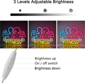 Fitness Neon Bord, Neon Verlichting Opknoping Muur Kunst Decoratie Voor Fitness Club Gym Sportzaal Custom Neon Borden - Product Image 5