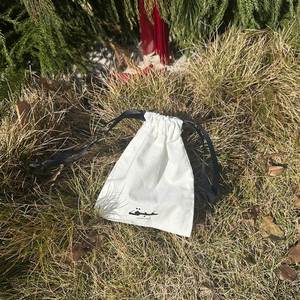 Wholesale Eco Friendly Small <b>Pouch</b> Customized Cotton Canvas <b>Drawstring</b> <b>Pouch</b> With Black Ribbons - Product Image 4