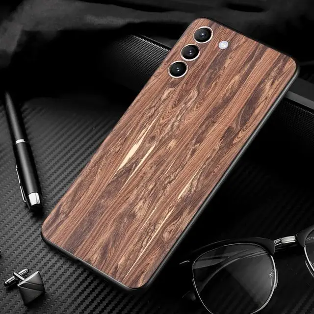 Funda de silicona con textura de madera para Samsung Galaxy S20/S21/S22 Ultra Plus, cubierta de impresión UV pintada, Note 20 A53 A32 A03 Core