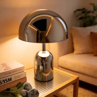 Lampe champignon créative haut de gamme électroplaquée rechargeable, veilleuse de luxe protectrice pour les yeux, pour chevet et bureau
