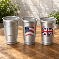 Tasse à bière en aluminium colorée avec logo personnalisé, tasse en aluminium Top Cop pour l'Allemagne, la Géorgie, Moon Cutwater Spirits, tasse de stade