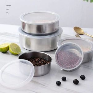 Juego de Recipientes de Acero Inoxidable para Almacenamiento de Alimentos, 5 Piezas, Redondos, con Tapa Hermética, Aptos para Refrigerador, para Uso Doméstico - Product Image 2