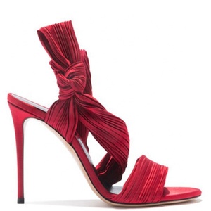 Nouvelles Sandales à Talons Hauts Rouges Taille 43 pour Femmes, avec Grand Nœud, en Satin, Talon Fin, Stiletto, Bout Ouvert, Talons de 11 cm, Escarpins d'Été - Product Image 2