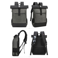 Sac à dos roll-top imperméable pour ordinateur portable, fabriqué sur mesure par un fabricant OEM, avec logo personnalisé, éco-responsable et recyclé.