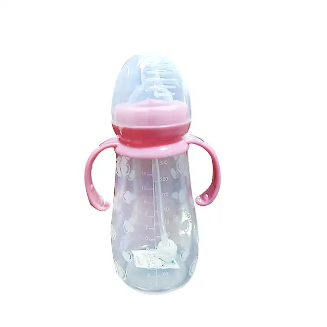 BPA-Free Baby Bottle Decorated Blue Breast-Like Nipple for Natural Latch Slow Flow