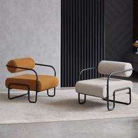 Nouveau best-seller Design minimaliste Fauteuil canapé simple en fer pour salon décontracté en velours teddy