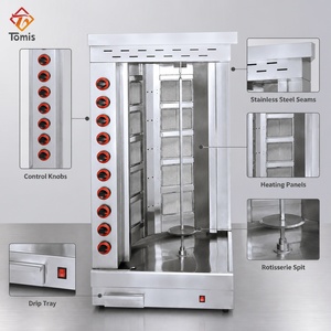 เครื่องทำชาบูร์มาแก๊ส 10 หัวเตา สแตนเลส แบบตั้ง พร้อมเตาอบโดเนอร์เคบับ สำหรับร้านอาหารและงานจัดเลี้ยง - Product Image 3