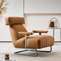 Chaise de loisirs moderne de luxe de haute qualité Accent confortable Design de salon orange Chaise simple Mobilier de maison