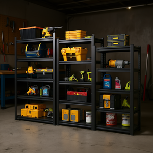 Étagères de rangement métalliques à 5 niveaux DB 72''H, capacité de 2000 lb, étagères de garage industrielles réglables - Product Image 2