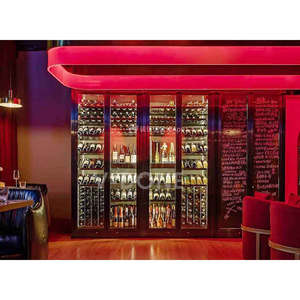 Gabinete de exhibición de champán de acero inoxidable con logotipo personalizado OEM con luz LED para el hogar, Bar o Hotel, muebles para el hogar - Product Image 5