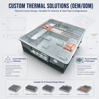 Casing Heatsink Aluminium CNC Kustom dengan Pipa Panas Tembaga Terintegrasi untuk Inverter Daya Telekomunikasi