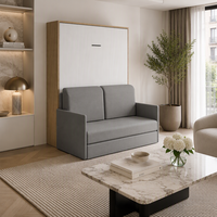 Lit Murphy gain de place avec canapé, lit mural vertical escamotable, mobilier de chambre pliable pour appartement