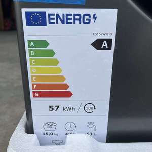 <span class=keywords><strong>Lave</strong></span>-<span class=keywords><strong>linge</strong></span>/sécheuse automatique électrique tout-en-un à chargement frontal en acier inoxydable, gris foncé, mécanique, capacité 15 kg, tambour 520 mm, intelligent - Product Image 6