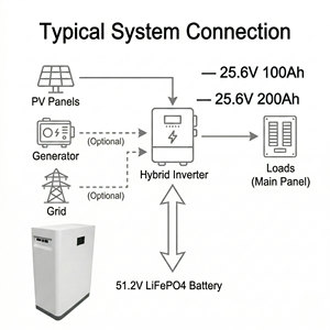 แบตเตอรี่ติดผนังสำหรับบ้าน 5kWh 51.2V ขายส่ง พร้อมโลโก้สั่งทำ จอ LCD BMS CAN RS485 สำหรับตะวันออกกลาง แอฟริกา NEHC0004 ขายส่ง 5kwh สำหรับบ้าน - Product Image 4