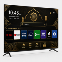 Téléviseur intelligent 55-75 pouces 4K UHD Android 14 DVB-T2/S2 LED sans cadre avec interface utilisateur arabe et haut-parleur intégré 60Hz pour le marché du Moyen-Orient