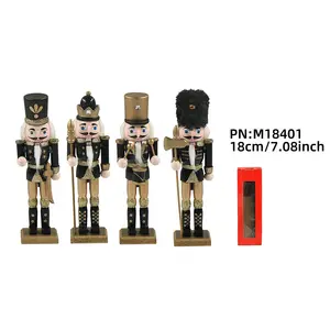 Wholesale Wooden Christmas Decoration Customizable 18cm Solider Nutcracker