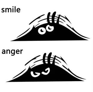 Stiker Decal Mobil Monster Peeking Lucu, Stiker Decal Gaya Kendaraan Modis Antiair Senyum dan Kemarahan