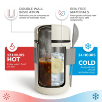 Prêt à expédier - Thermos alimentaire en acier inoxydable de 550 ml, isotherme, portable, anti-fuite, boîte à lunch thermique avec cuillère