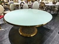 Table de salle à manger moderne et durable en acier inoxydable avec plateau en marbre blanc pour extérieur, ferme, mariage, hôtel, restaurant, salon - Vente en gros