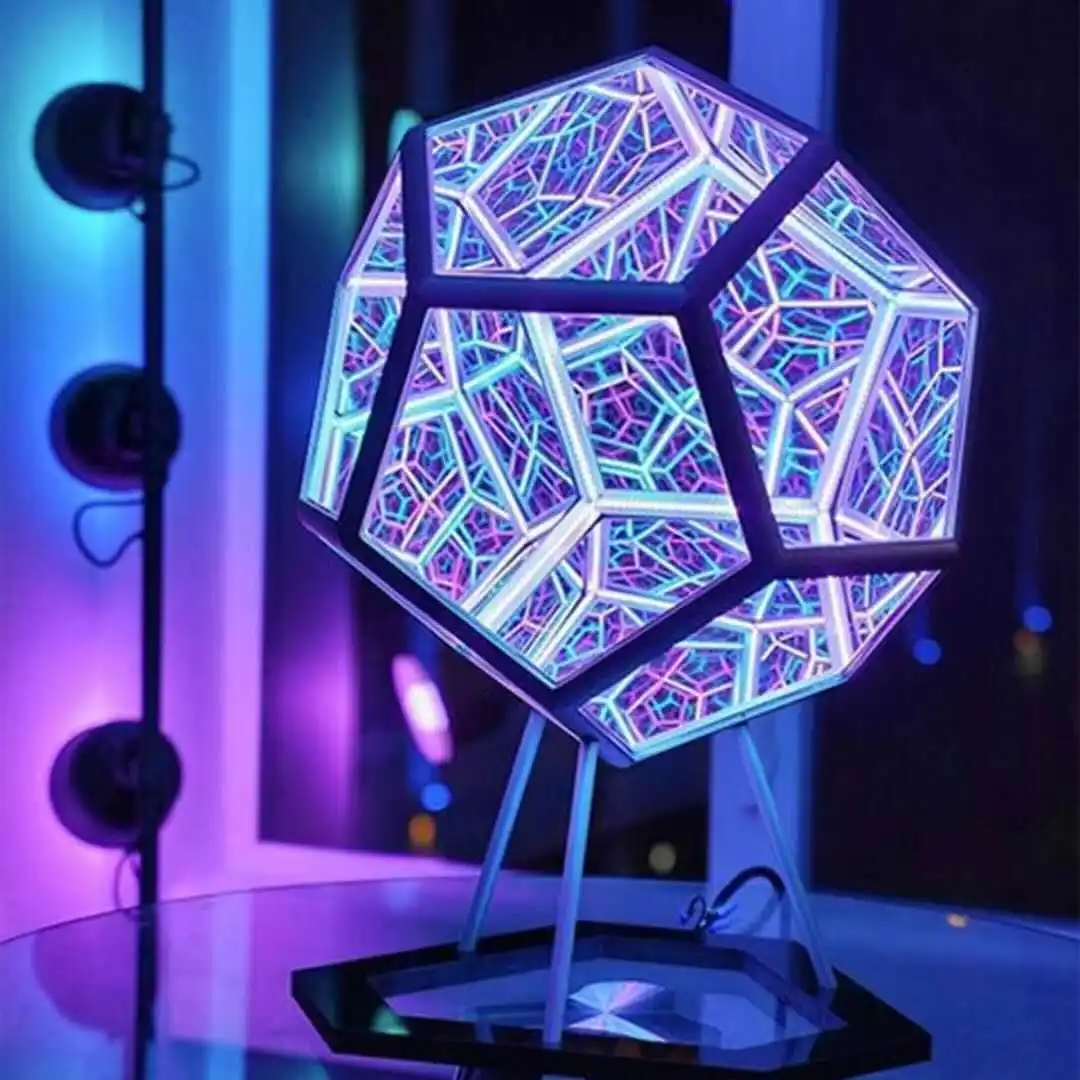 New Creative Infinite Dodecahedron Color Led Art Night Lamp USB Exquisite Cool Dodecahedral Wholesale Multi-color Night Light