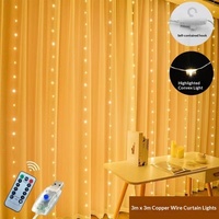 Guirlandes lumineuses LED en fil de cuivre, alimentées par USB, télécommandées, décorations lumineuses colorées pour l'ambiance des fêtes de Noël