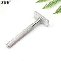 Rasoir de sécurité à double tranchant en aluminium CNC, manche en acier inoxydable 304, peigne fermé, poignée moletée, rasoir pour rasage humide, homme, barbier