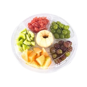 Barquette de fruits frais en <span class=keywords><strong>plastique</strong></span> ronde de haute qualité à 6 compartiments, jetable, pour <span class=keywords><strong>salade</strong></span> et fruits, avec couvercle - Product Image 5