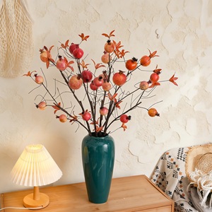 Rama de Granada Artificial CallaFloral, Decoración de Espuma para el Hogar y Bodas, Naranja, Rosa, Rojo, Rama Individual MW25351 - Product Image 1