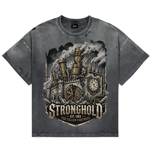 <b>Vintage</b> Acid Wash Distress Cotton Punk <b>Graphic</b> Print Men's Breathable T-Shirts High Street Summer High Quality Oversized <b>Tees</b> - Product Image 1