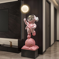 Statue d'astronaute créative en fibre de verre et résine pour décoration de salon, Ornement de mariage